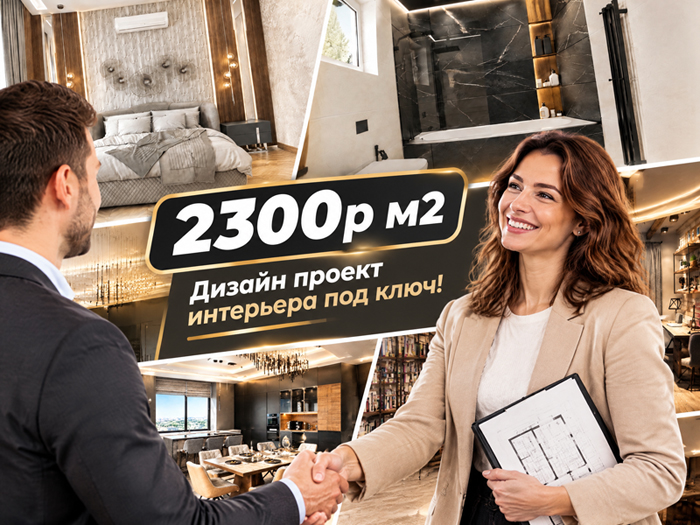 Пакет «2300р м2 Дизайн проект интерьера под ключ!»